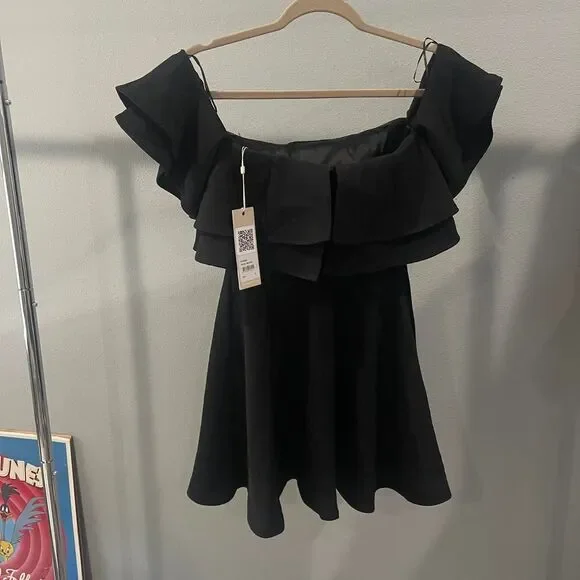 Keepsake Black off the shoulder mini dress - Picture 4 of 6